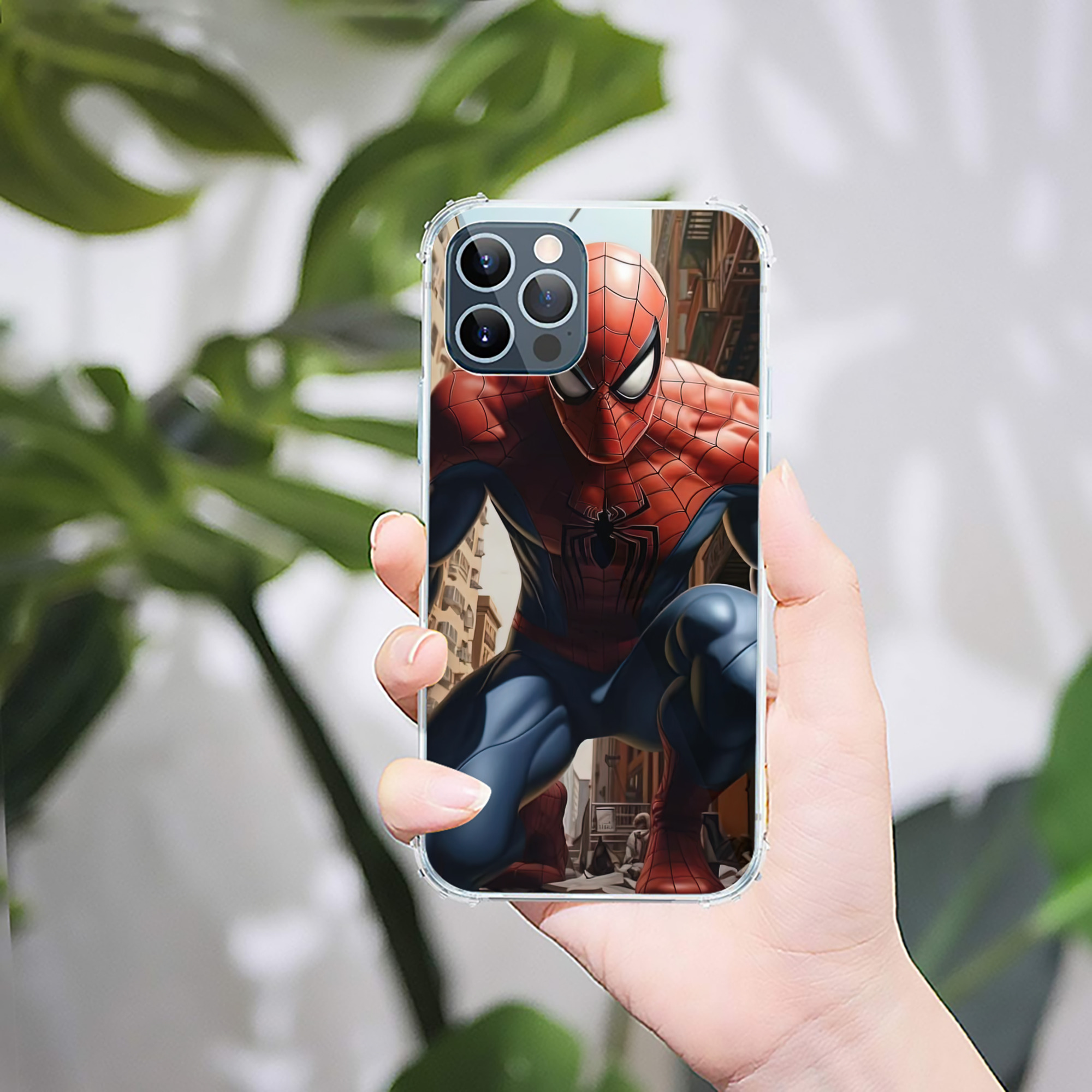 （画像用） Spider Man スパイダーマン 【iPhone 12シリーズ対応】透明スマホケース（クリアソフトケース）